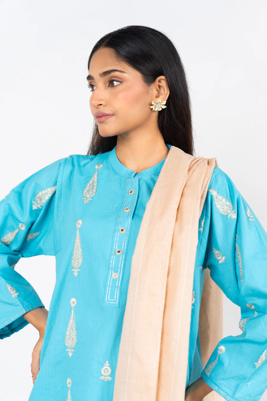 RTW | SHIRT, CULOTTE & DUPATTA - Image 3